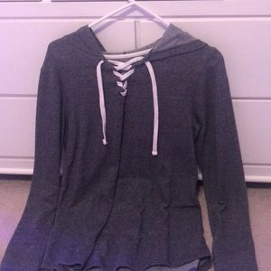 dark gray/charcoal hooded sweatshirt
